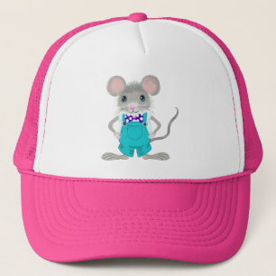 Cute and elegant little mouse trucker hat