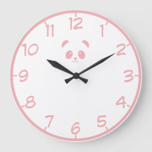 Cute and Elegant Pink Panda   Wall Clock