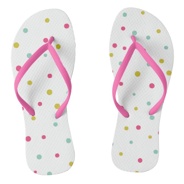 Cute and Festive Colourful Confetti Dots Pattern Jandals (Footbed)