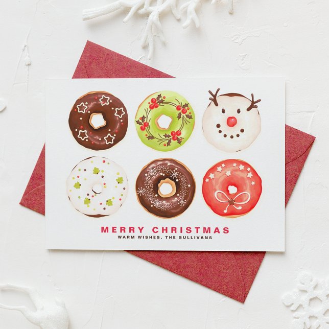 Cute and Festive Donuts Merry Christmas Holiday Card (Creator Uploaded)