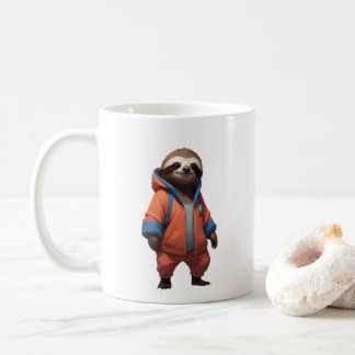 Cute and Friendly Sloth Illustration Coffee Mug
