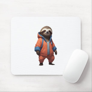 Cute and Friendly Sloth Illustration Mouse Pad