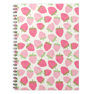 Cute and Fruity Pink Strawberry Notebook