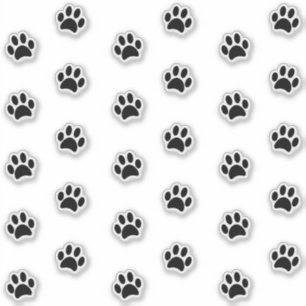 Cute and Fun Black Paw Prints Sticker Set