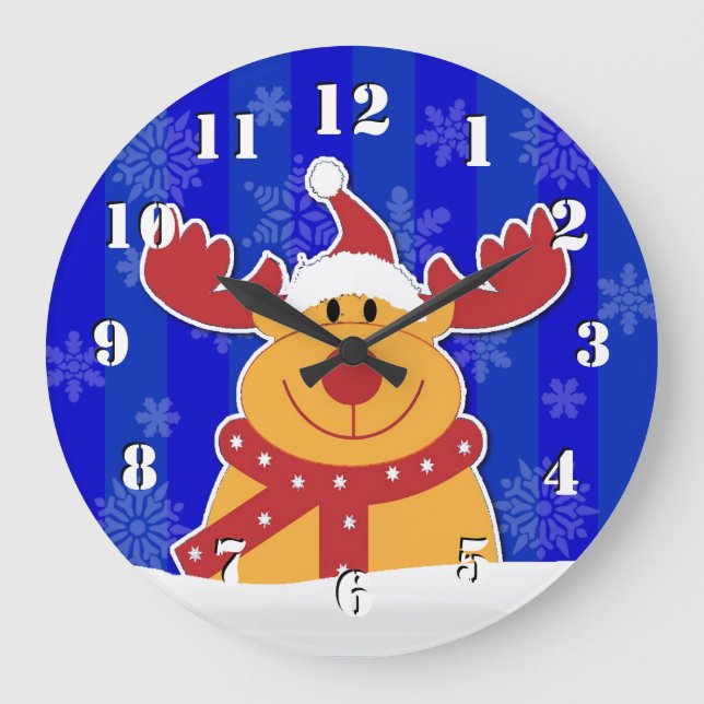 Cute and Fun Christmas Large Clock (Front)