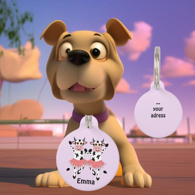 Cute and fun dancing cows, custom  pet tag (Creator Uploaded)