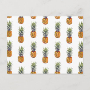 Cute and Fun Pineapple Pattern Design Postcard