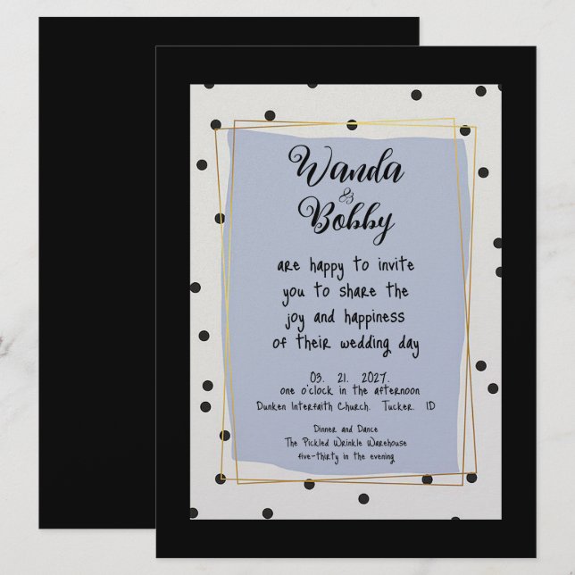 Cute and Fun Polka Dot Wedding Invitation (Front/Back)