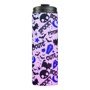 Cute and Fun Purple, Blue and Black Halloween Thermal Tumbler