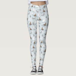 Cute and Fun Winter Polar Bear Pattern Christmas Leggings