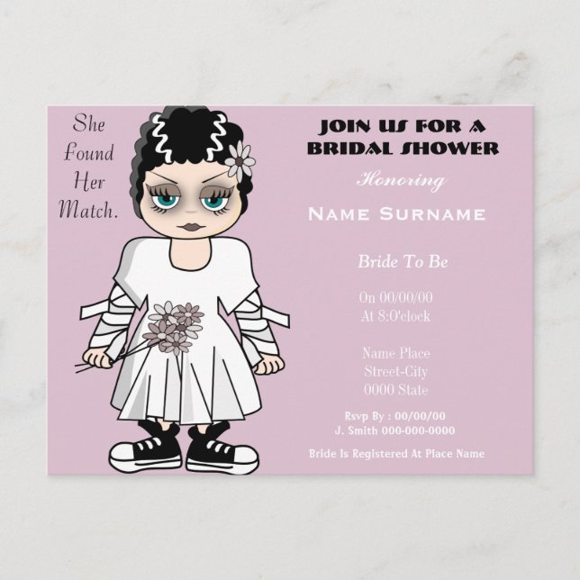 Cute and funny bridal shower invitation (Front)