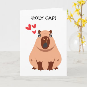 Cute and funny Cappybara "I LOVE YOU" greeting car Card