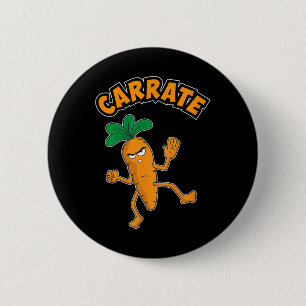Cute And Funny Carrate Karate Training Carrot Pun  6 Cm Round Badge