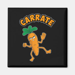 Cute And Funny Carrate Karate Training Carrot Pun  Magnet