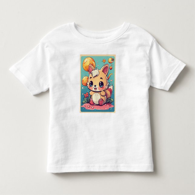 Cute and Funny Cartoon Animals Toddler T-Shirt (Front)