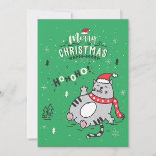 Cute and Funny Cat Christmas joyful Greetings Invitation