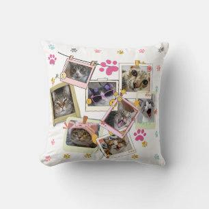 Cute and funny cat collage design cushion