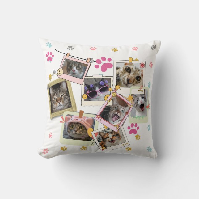 Cute and funny cat collage design  cushion (Front)