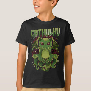 Cute And Funny Cathulhu Kawaii Cat Cthulhu  T-Shirt