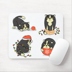 Cute and Funny Christmas Cats Mouse Pad