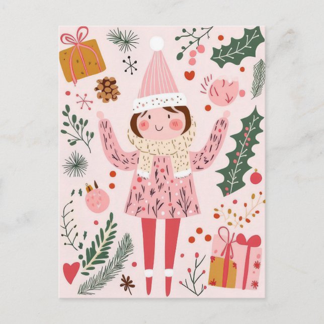 Cute and funny Christmas Postcard (Front)