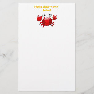 Cute and Funny Crab Design for Ocean Lovers Stationery