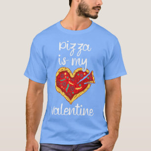 Cute and Funny Design - Pizza is my Valentine Prem T-Shirt