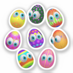 Cute and Funny Easter Eggs Cartoon