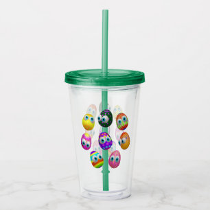 Cute and Funny Easter Eggs Cartoon Acrylic Tumbler