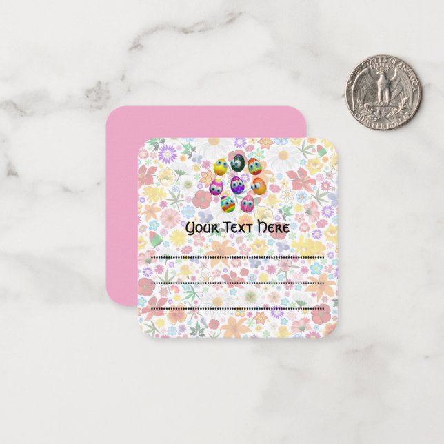 Cute and Funny Easter Eggs Cartoon Card (Front/Back In Situ)