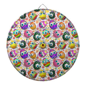 Cute and Funny Easter Eggs Cartoon Dartboard