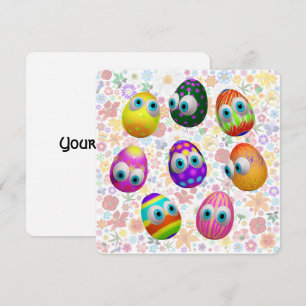 Cute and Funny Easter Eggs Cartoon Invitation