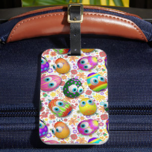 Cute and Funny Easter Eggs Cartoon Luggage Tag