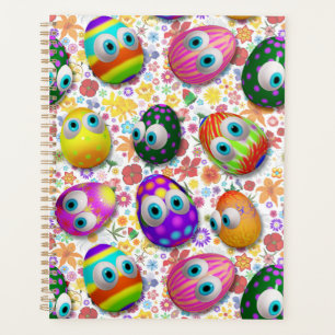 Cute and Funny Easter Eggs Cartoon Planner