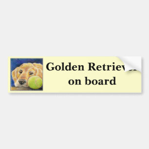 Cute and funny Golden Retriever Bumper Sticker
