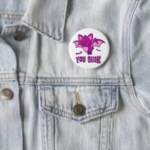 Cute and Funny Halloween Vampire Bats You Suck 6 Cm Round Badge