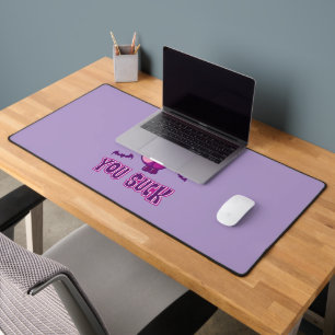 Cute and Funny Halloween Vampire Bats You Suck Desk Mat