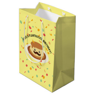 Cute and Funny Have a Flantastico Birthday Flan Medium Gift Bag
