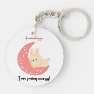 Cute And Funny Keychain   I Am Saving Energy!