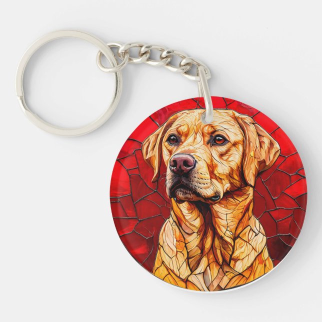 Cute and Funny labrador Key Ring (Front)