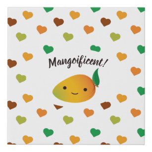 Cute and Funny  Mangoificent Mango Faux Canvas Print