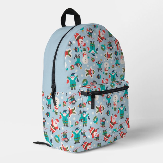 Cute and funny Non-Directional Christmas Ditsy Printed Backpack (Back Corner Left)