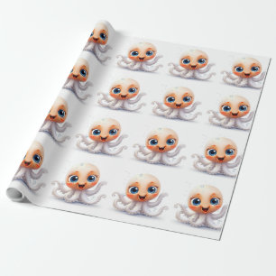 cute and funny octopus  wrapping paper