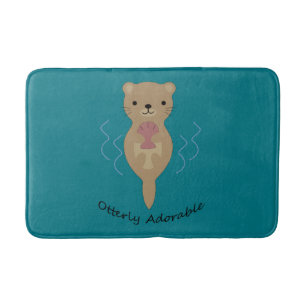 Cute and Funny Otterly Adorable Otter Bath Mat