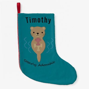 Cute and Funny Otterly Adorable Otter Small Christmas Stocking