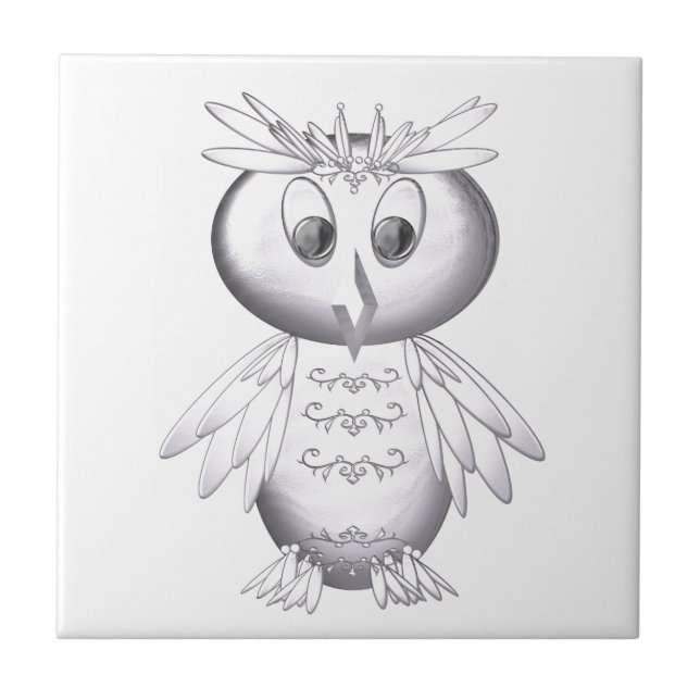 cute and funny owl pattern tile (Front)
