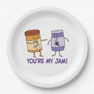 Cute and Funny Peanut Butter You’re My Jam Paper Plate