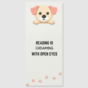 cute and Funny peeking dog bookmark with Quote
