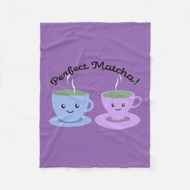 Cute and Funny Perfect Matcha Fleece Blanket (Front)