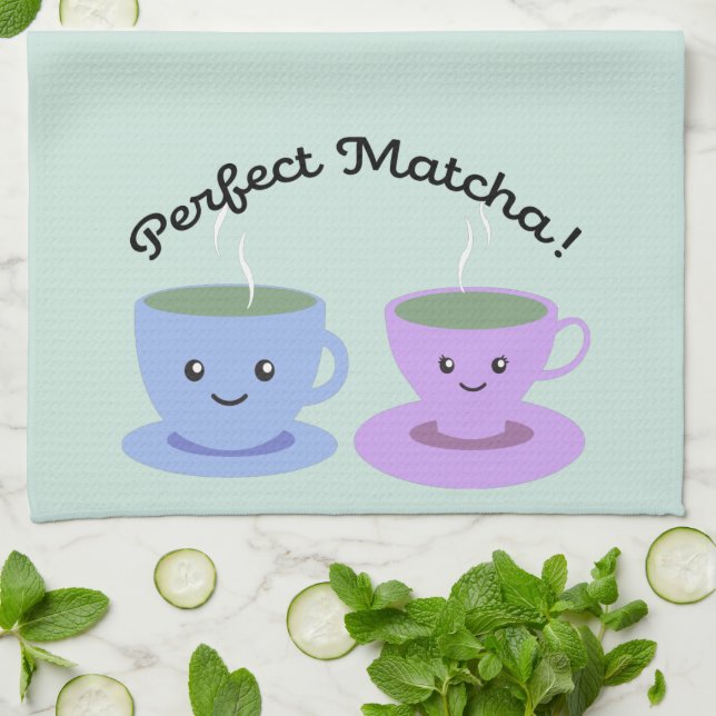 Cute and Funny Perfect Matcha Tea Towel (Folded)